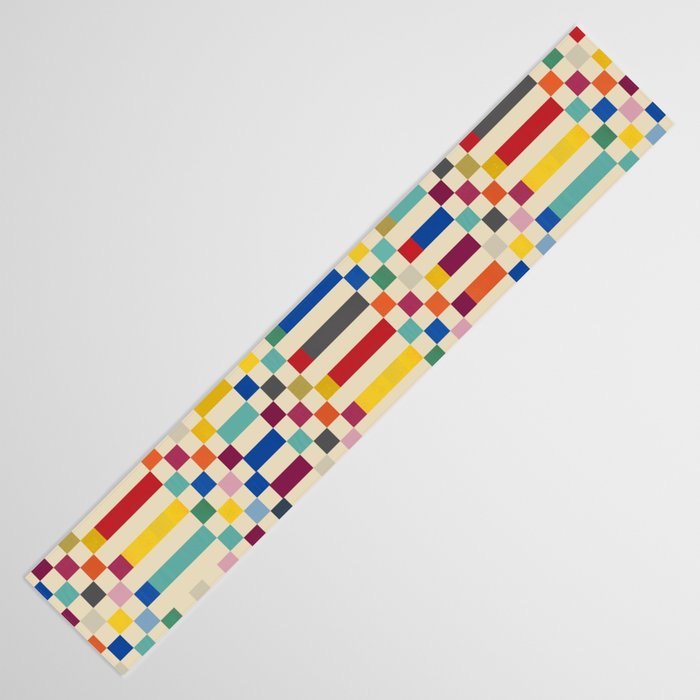 Modern Playful Checkered Abstract Table Runner Gallery Image 3