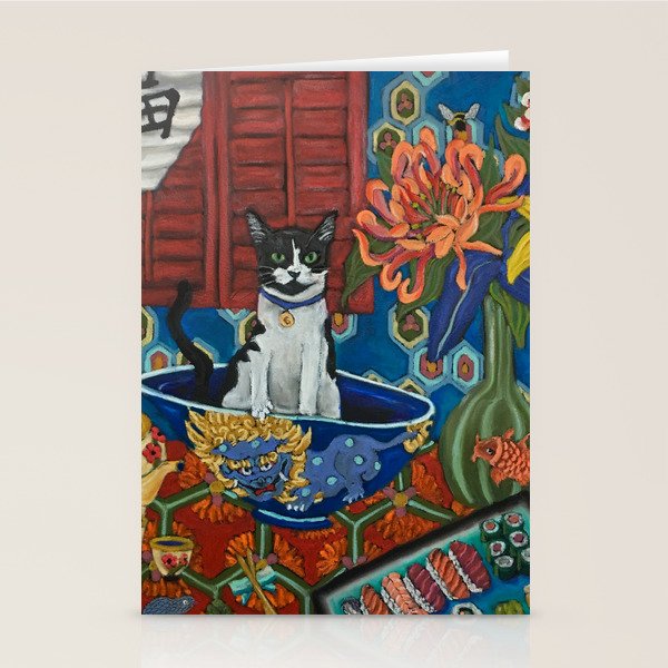 Beckoning Cat Stationery Card Gallery Image 2