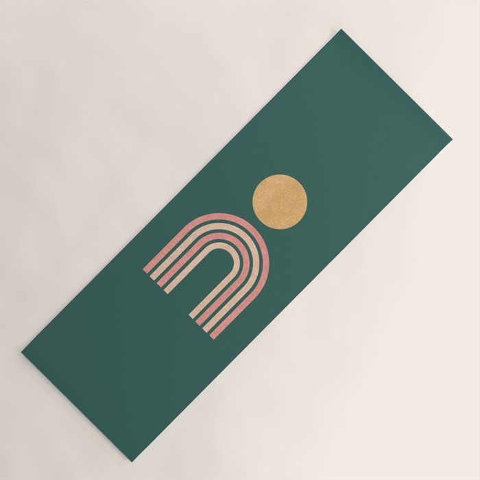 Mid century modern - green Yoga Mat Gallery Image 1