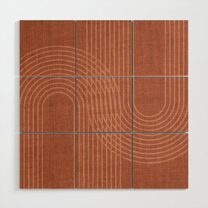 Rainbow Arches in Terracotta Wood Wall Art Gallery Image 1