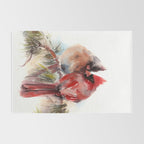 Cardinal Birds Couple Rug Gallery Image 2
