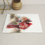 Cardinal Birds Couple Rug Gallery Image 1