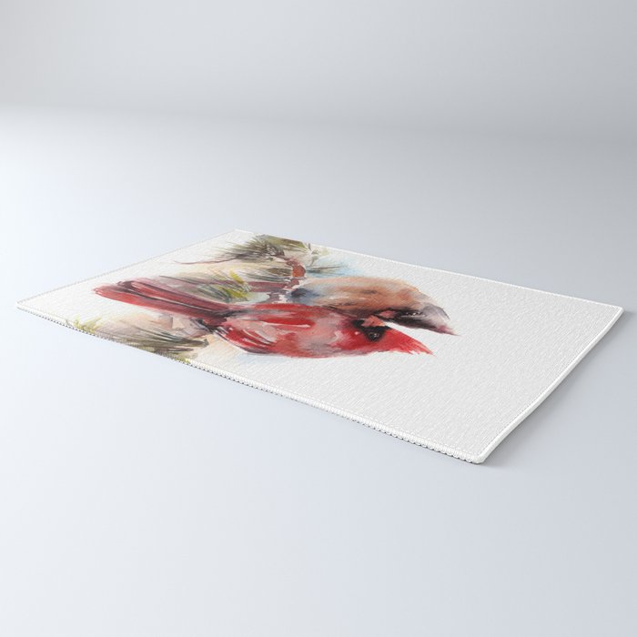 Cardinal Birds Couple Rug Gallery Image 3