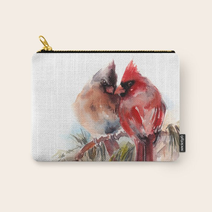 Cardinal Birds Couple Carry All Pouch Gallery Image 1