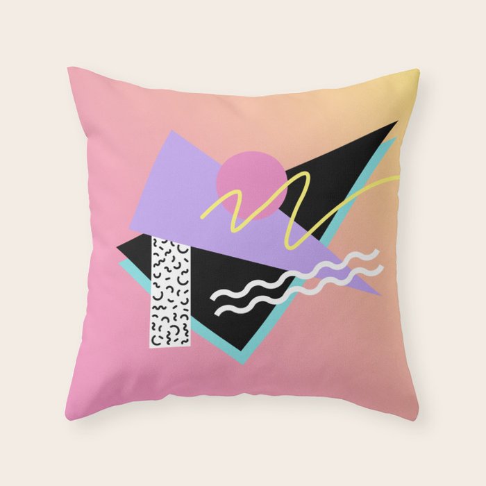 Memphis pattern 95 - 80s / 90s Retro Throw Pillow Gallery Image 1