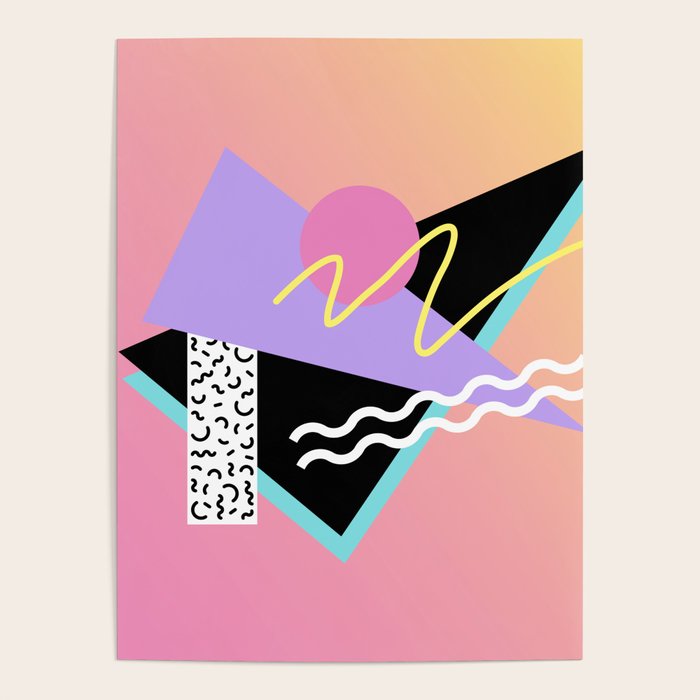 Memphis pattern 95 - 80s / 90s Retro Poster Gallery Image 1