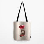 Christmas Stocking Brown And Red Tote Bag Gallery Image 2