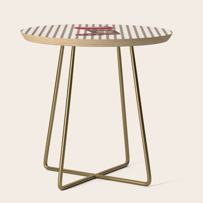 Christmas Stocking Brown And Red Side Table Gallery Image 1