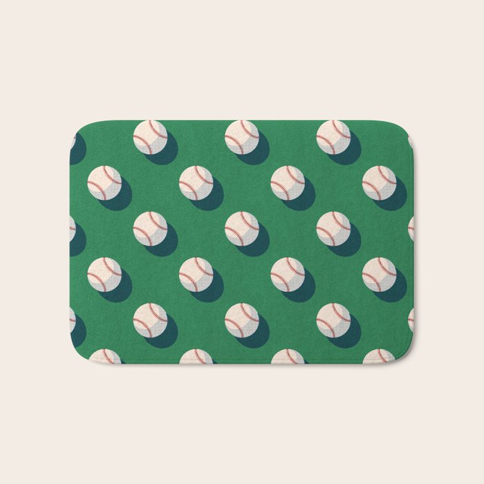 BALLS Baseball - pattern Bath Mat Gallery Image 1