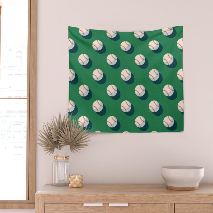 BALLS Baseball - pattern Wall Tapestry Gallery Image 2