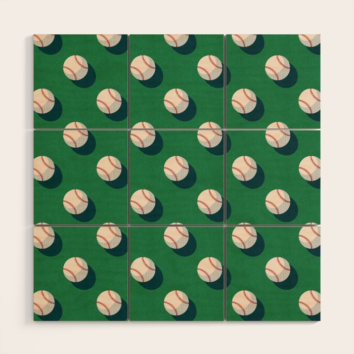 BALLS Baseball - pattern Wood Wall Art Gallery Image 1