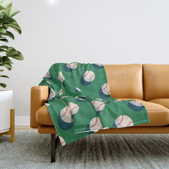BALLS Baseball - pattern Throw Blanket Gallery Image 1