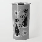 Mid Century Meow Atomic Cats on Cool Gray ©studioxtine Travel Mug Gallery Image 1