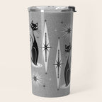 Mid Century Meow Atomic Cats on Cool Gray ©studioxtine Travel Mug Gallery Image 2