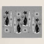 Mid Century Meow Atomic Cats on Cool Gray ©studioxtine Jigsaw Puzzle Gallery Image 1