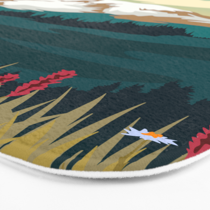 Mount Rainier National Park Travel Poster Bath Mat Gallery Image 3