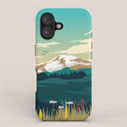 Mount Rainier National Park Travel Poster iPhone Case Gallery Image 1