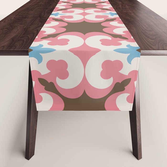 Retro Floral Luxe Revival Table Runner Gallery Image 1