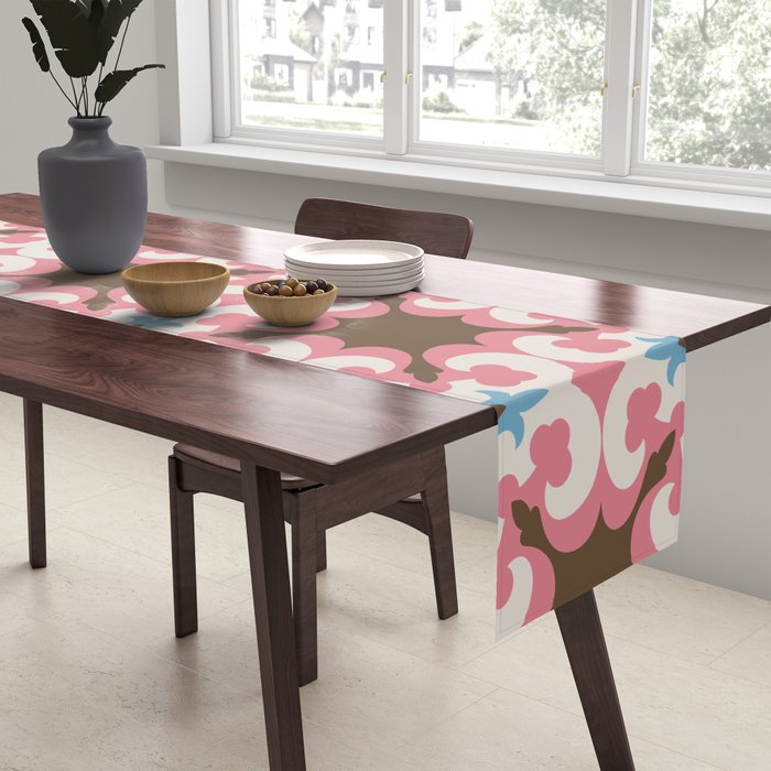 Retro Floral Luxe Revival Table Runner Gallery Image 2