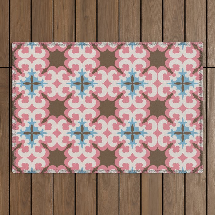 Retro Floral Luxe Revival Outdoor Rug Gallery Image 1