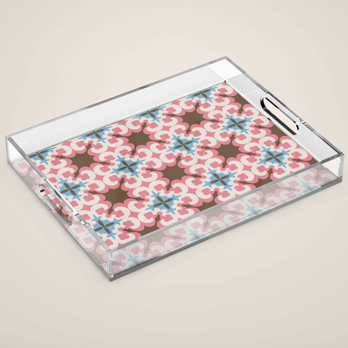 Retro Floral Luxe Revival Acrylic Tray Gallery Image 1