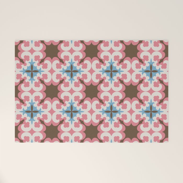 Retro Floral Luxe Revival Welcome Mat Gallery Image 1
