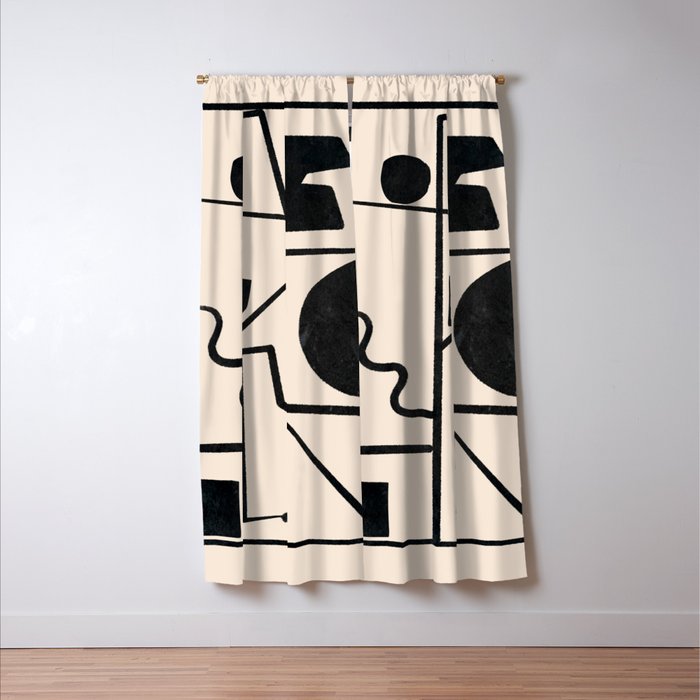 Modern Abstract Minimal Shapes 40 Window Curtain Gallery Image 3