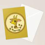 vintage reindeer christmas cheer // retro art by surfy birdy Stationery Card Gallery Image 2