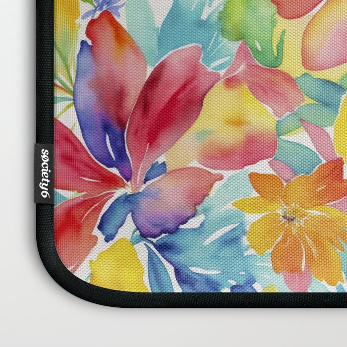 Fragments Of Botanical Memory Whimsical Watercolor Flower Meadow Laptop Sleeve Gallery Image 3