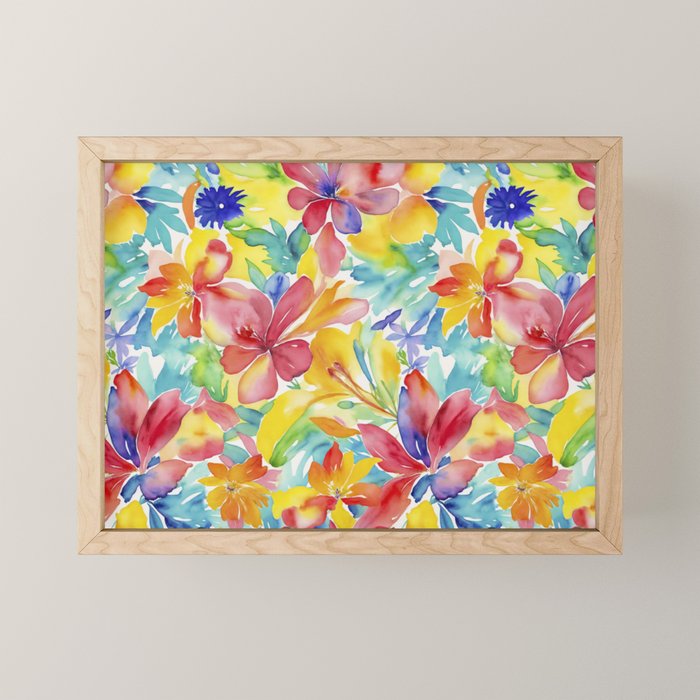 Fragments Of Botanical Memory Whimsical Watercolor Flower Meadow Mini Art Print Gallery Image 1