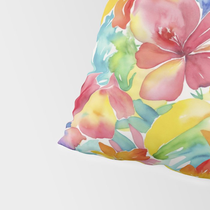 Fragments Of Botanical Memory Whimsical Watercolor Flower Meadow Pillow Sham Gallery Image 4