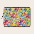 Fragments Of Botanical Memory Whimsical Watercolor Flower Meadow Laptop Sleeve Gallery Image 1