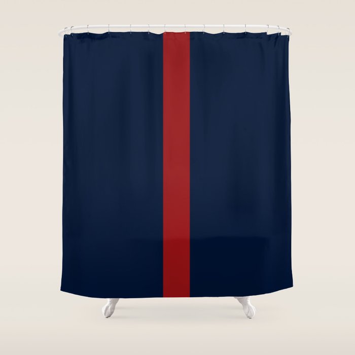Navy Red Shower Curtain Gallery Image 1