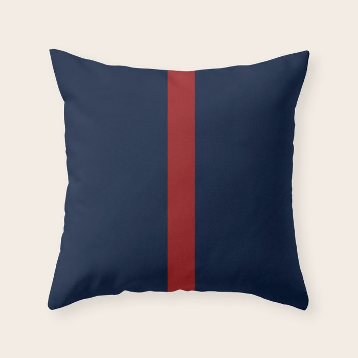 Navy Red Throw Pillow Gallery Image 1