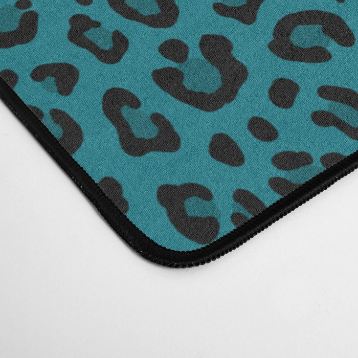 TEAL LEOPARD PRINT â Teal Blue | Collection : Punk Rock Animal Prints | Desk Mat Gallery Image 4