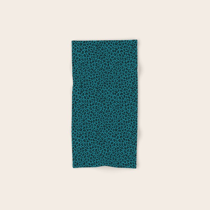 TEAL LEOPARD PRINT â Teal Blue | Collection : Punk Rock Animal Prints | Bath Towel Gallery Image 1