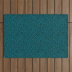 TEAL LEOPARD PRINT â Teal Blue | Collection : Punk Rock Animal Prints | Outdoor Rug Gallery Image 1