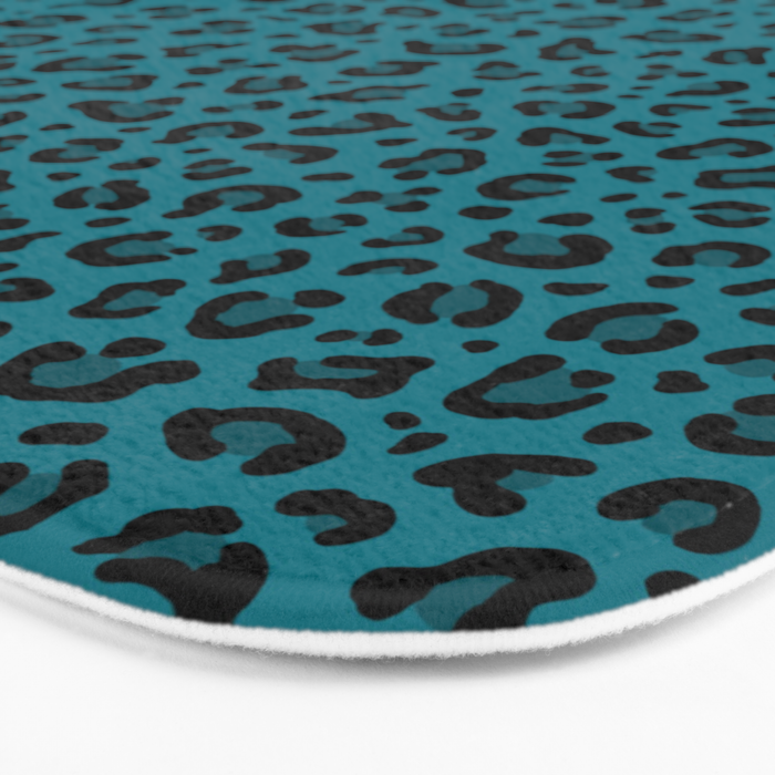 TEAL LEOPARD PRINT â Teal Blue | Collection : Punk Rock Animal Prints | Bath Mat Gallery Image 3