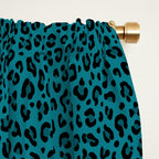 TEAL LEOPARD PRINT â Teal Blue | Collection : Punk Rock Animal Prints | Window Curtain Gallery Image 2