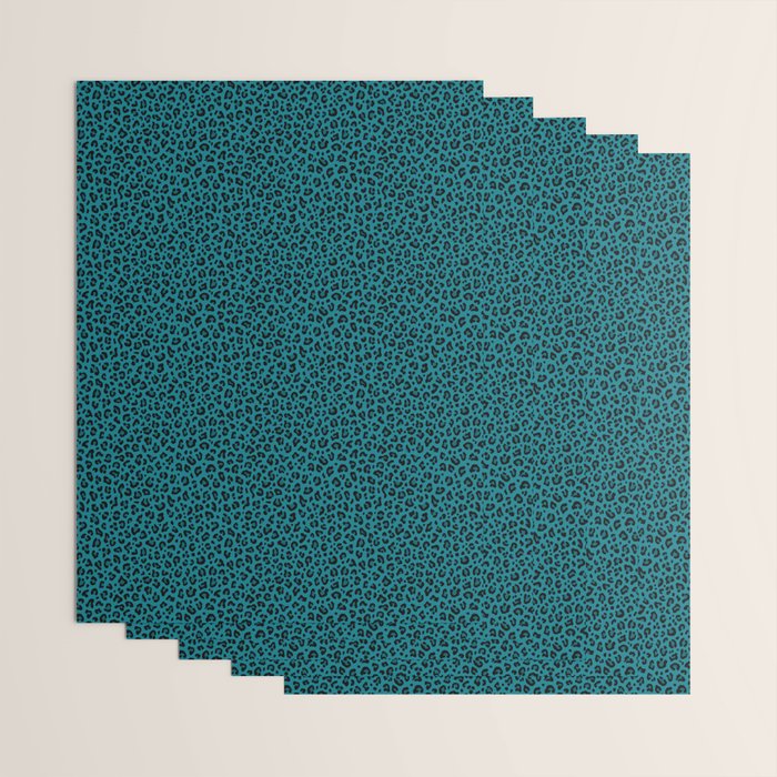 TEAL LEOPARD PRINT â Teal Blue | Collection : Punk Rock Animal Prints | Wrapping Paper Gallery Image 3