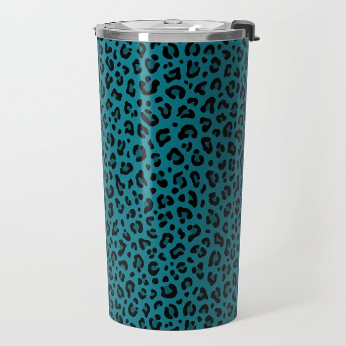TEAL LEOPARD PRINT â Teal Blue | Collection : Punk Rock Animal Prints | Travel Mug Gallery Image 2