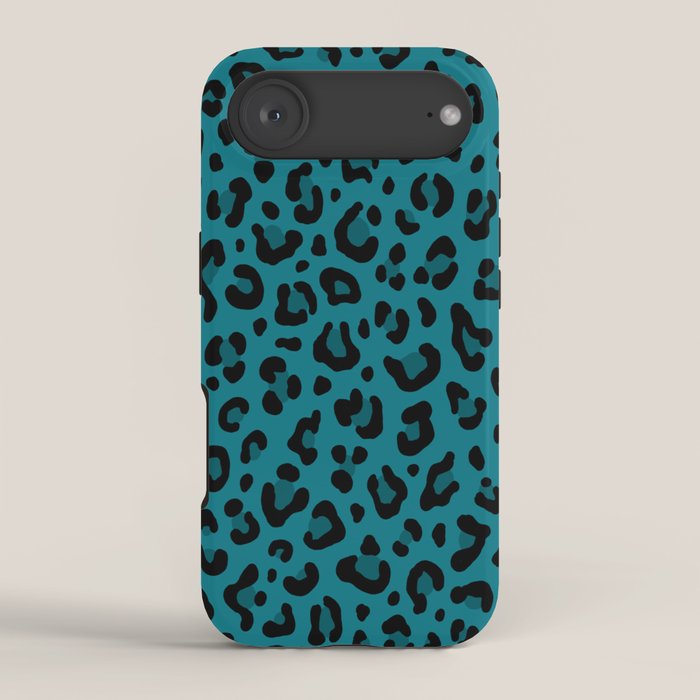 TEAL LEOPARD PRINT â Teal Blue | Collection : Punk Rock Animal Prints | iPhone Case Gallery Image 2