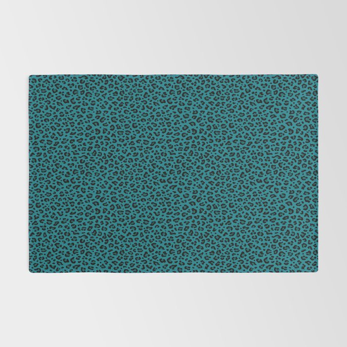 TEAL LEOPARD PRINT â Teal Blue | Collection : Punk Rock Animal Prints | Rug Gallery Image 2