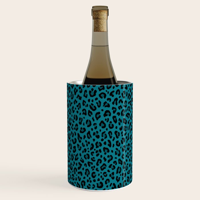 TEAL LEOPARD PRINT â Teal Blue | Collection : Punk Rock Animal Prints | Wine Chiller Gallery Image 2