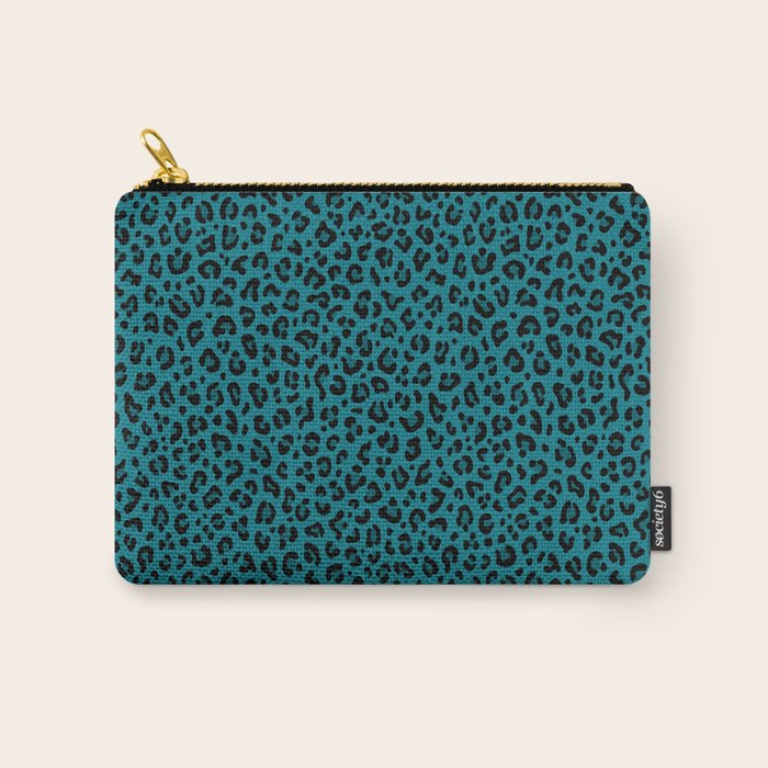 TEAL LEOPARD PRINT â Teal Blue | Collection : Punk Rock Animal Prints | Carry All Pouch Gallery Image 1