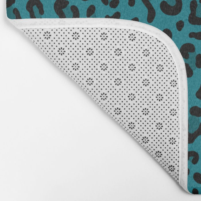 TEAL LEOPARD PRINT â Teal Blue | Collection : Punk Rock Animal Prints | Bath Mat Gallery Image 2