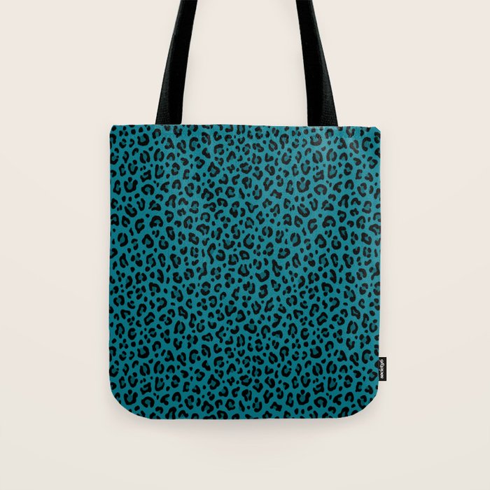 TEAL LEOPARD PRINT â Teal Blue | Collection : Punk Rock Animal Prints | Tote Bag Gallery Image 1