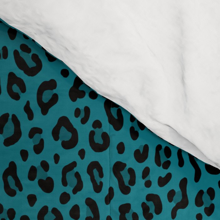 TEAL LEOPARD PRINT â Teal Blue | Collection : Punk Rock Animal Prints | Comforter Gallery Image 4