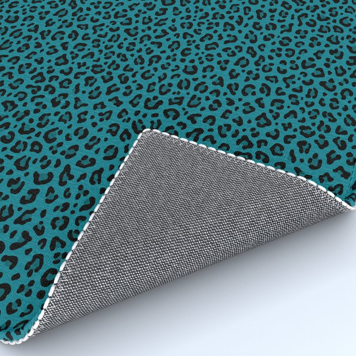 TEAL LEOPARD PRINT â Teal Blue | Collection : Punk Rock Animal Prints | Rug Gallery Image 4