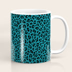 TEAL LEOPARD PRINT â Teal Blue | Collection : Punk Rock Animal Prints | Coffee Mug Gallery Image 1